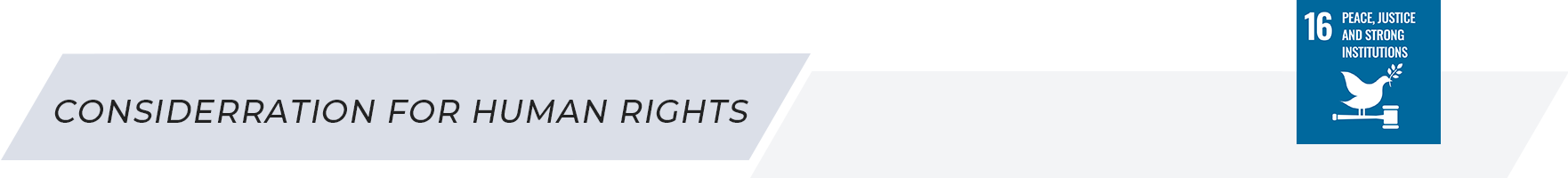 Consideration for Human Rights